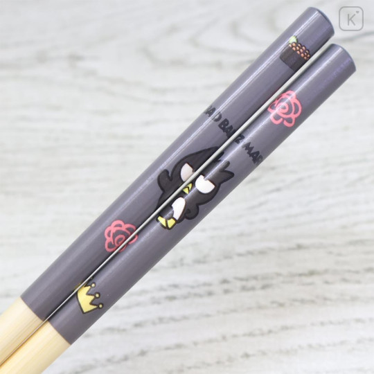 Japan Sanrio Bamboo Chopsticks 21cm with Bag - Badtz-maru - 2