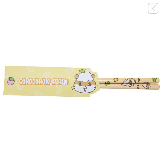 Japan Sanrio Bamboo Chopsticks 21cm with Bag - Corocorokuririn - 1