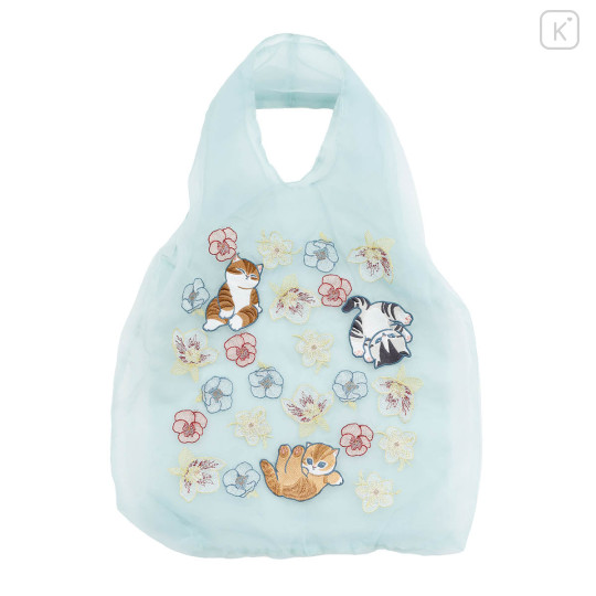 Japan Mofusand Hibiya Kadan Tulle Tote Bag - Flora Cat Winter Mint - 7