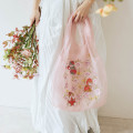 Japan Mofusand Hibiya Kadan Tulle Tote Bag - Flora Cat Strawberry Pink - 2
