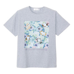 Japan Mofusand Hibiya Kadan T-shirt (L) - Flora Cat Winter Origin Gray