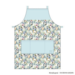 Japan Mofusand Hibiya Kadan Apron - Flora Cat Blue
