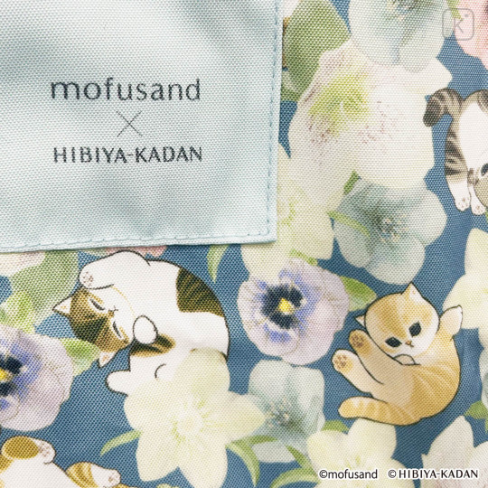 Japan Mofusand Hibiya Kadan Apron - Flora Cat Blue - 4