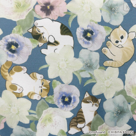 Japan Mofusand Hibiya Kadan Apron - Flora Cat Blue - 5