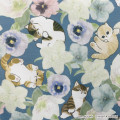 Japan Mofusand Hibiya Kadan Apron - Flora Cat Blue - 5