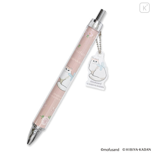 Japan Mofusand Hibiya Kadan Ballpoint Pen - Flora Cat Rose Pink - 1