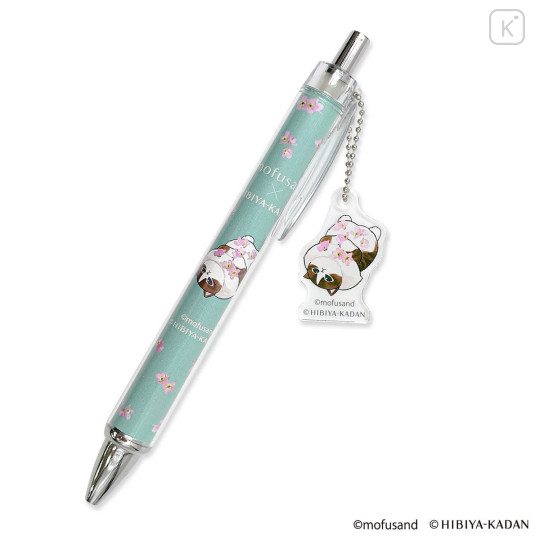 Japan Mofusand Hibiya Kadan Ballpoint Pen - Flora Cat Sakura Cherry Blossom - 1