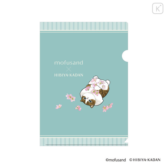 Japan Mofusand Hibiya Kadan A4 Clear File - Flora Cat Sakura Cherry Blossom - 1