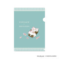 Japan Mofusand Hibiya Kadan A4 Clear File - Flora Cat Sakura Cherry Blossom - 1