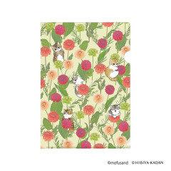 Japan Mofusand Hibiya Kadan A4 Clear File - Flora Strawberry Cat Dahlia