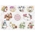 Japan Mofusand Hibiya Kadan Jigsaw Puzzle 500pcs - Flora Cat Winter - 1