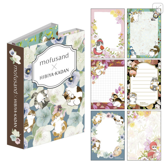 Japan Mofusand Hibiya Kadan Flip Memo Pad - Flora Cat Winter - 1