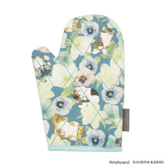 Japan Mofusand Hibiya Kadan Pot Holder - Flora Cat Blue