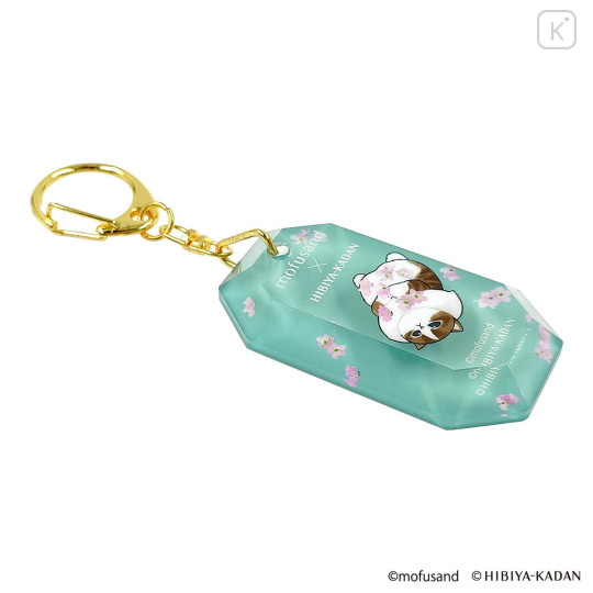 Japan Mofusand Hibiya Kadan 3D Keychain - Flora Cat Sakura Cherry Blossom - 4