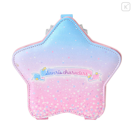 Japan Sanrio Original Folding Mirror Stand - Sparkling Winter Design Characters Star-Shaped - 2