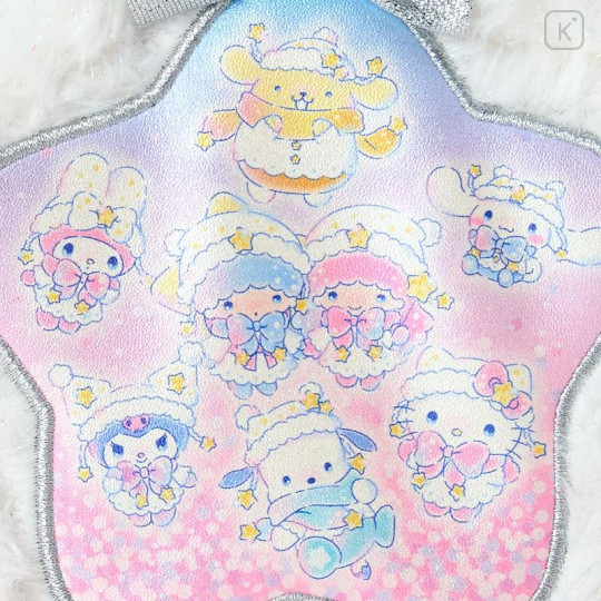 Japan Sanrio Original Pouch - Sparkling Winter Design Fluffy Star-Shaped - 4