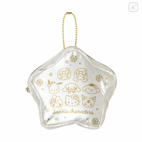 Japan Sanrio Original Eco Shopping Bag With Pouch - Sparkling Winter Design Characters Pearlescent - 2