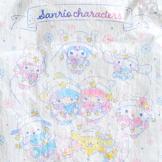 Japan Sanrio Original Eco Shopping Bag With Pouch - Sparkling Winter Design Characters Pearlescent - 3