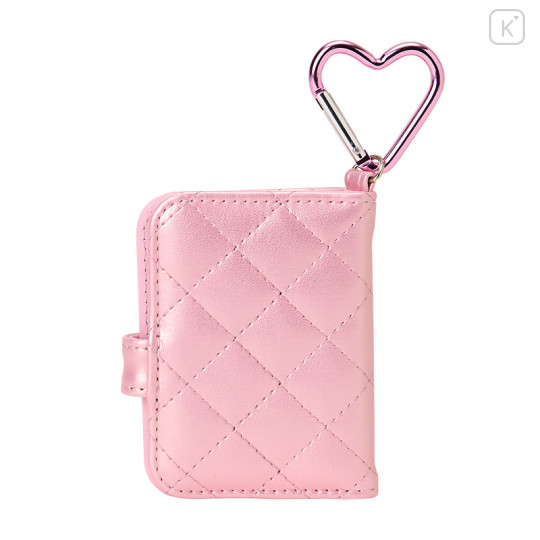 Japan Sanrio Double-sided Compact Mirror with Carabiner - Hello Kitty : Miniature Quilt Notebook Style Pink - 2