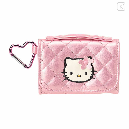 Japan Sanrio Original Coin Purse - Hello Kitty : Miniature Quilt Wallet-Shaped Pink - 1