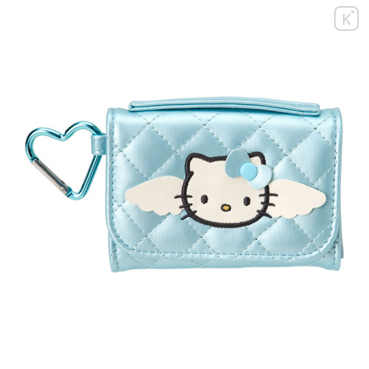 Japan Sanrio Original Coin Purse - Hello Kitty : Miniature Quilt Wallet-Shaped Blue - 1