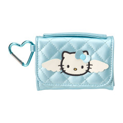 Japan Sanrio Original Coin Purse - Hello Kitty : Miniature Quilt Wallet-Shaped Blue