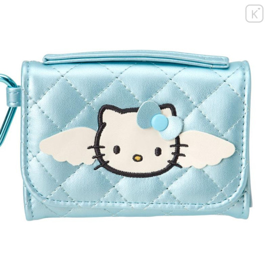 Japan Sanrio Original Coin Purse - Hello Kitty : Miniature Quilt Wallet-Shaped Blue - 4