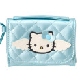Japan Sanrio Original Coin Purse - Hello Kitty : Miniature Quilt Wallet-Shaped Blue - 4