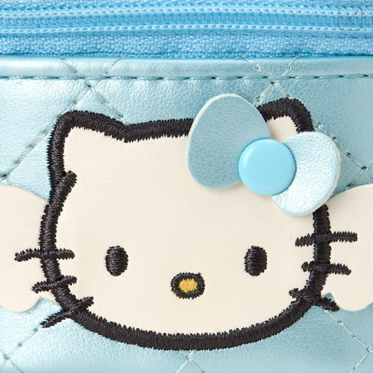 Japan Sanrio Original Mini Accessory Case - Hello Kitty : Miniature Quilt Vanity-Shaped Blue - 4