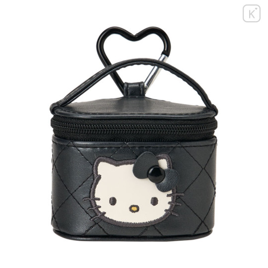 Japan Sanrio Original Mini Accessory Case - Hello Kitty : Miniature Quilt Vanity-Shaped Black - 1