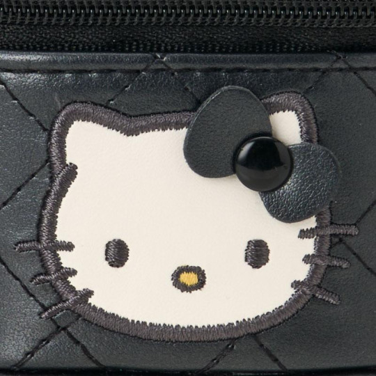 Japan Sanrio Original Mini Accessory Case - Hello Kitty : Miniature Quilt Vanity-Shaped Black - 4