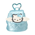 Japan Sanrio Original Mini Pouch with Carabiner - Hello Kitty : Miniature Quilt Backpack Style Blue - 1
