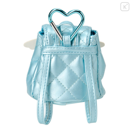 Japan Sanrio Original Mini Pouch with Carabiner - Hello Kitty : Miniature Quilt Backpack Style Blue - 2