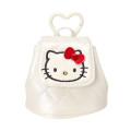 Japan Sanrio Original Mini Pouch with Carabiner - Hello Kitty : Miniature Quilt Backpack Style White - 1