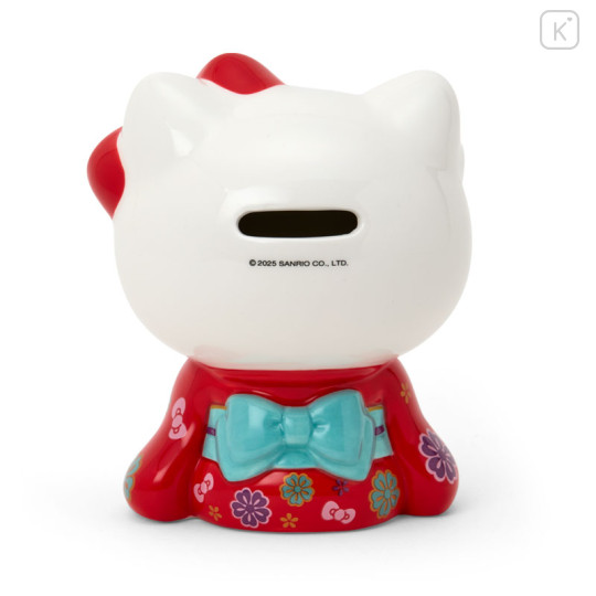 Japan Sanrio Original Piggy Bank - Hello Kitty : Kimono Red - 2