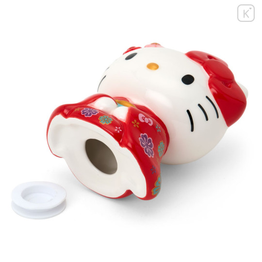 Japan Sanrio Original Piggy Bank - Hello Kitty : Kimono Red - 3