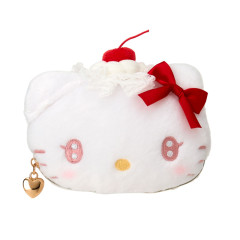 Japan Sanrio Face-shaped Pouch - Hello Kitty : Whipped Cherry
