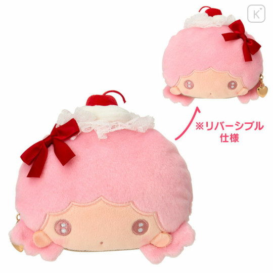 Japan Sanrio Face-shaped Pouch - Little Twin Stars : Whipped Cherry - 1