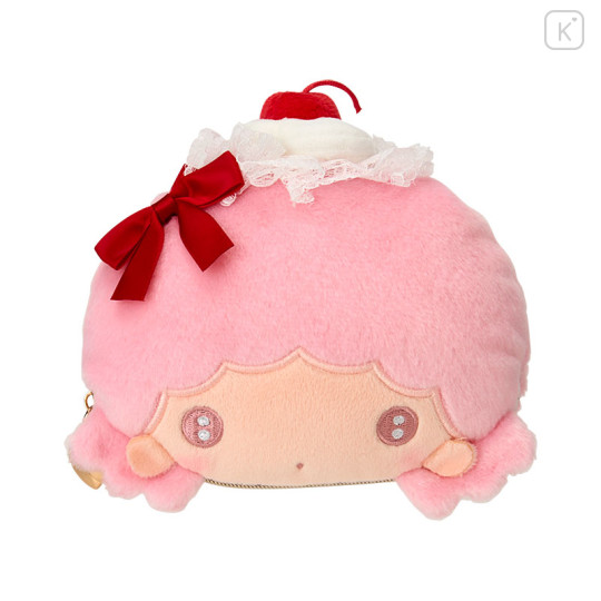 Japan Sanrio Face-shaped Pouch - Little Twin Stars : Lala Whipped Cherry - 2