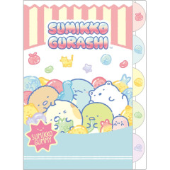 Japan San-X 5 Pockets A4 Index File Holder - Sumikko Gurashi : Gummy Gummy Party