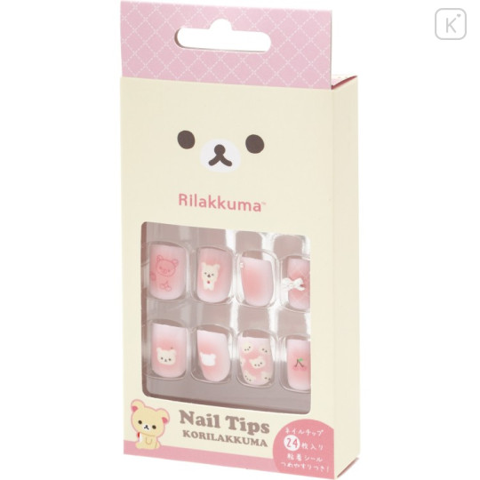 Japan San-X Nail Tips - Korilakkuma : Pink - 1