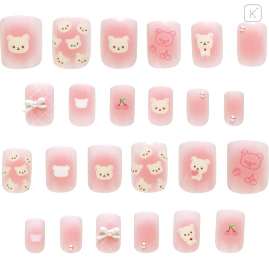 Japan San-X Nail Tips - Korilakkuma : Pink - 2