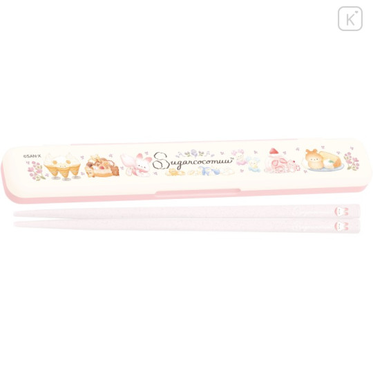Japan San-X Chopsticks 18cm with Case - Sugarcocomuu : Light Pink - 1