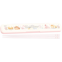 Japan San-X Chopsticks 18cm with Case - Sugarcocomuu : Light Pink