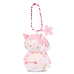 Japan Disney Store Tsum Tsum Plush Keychain - Baymax : Cherry Blossom