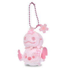 Japan Disney Store Tsum Tsum Plush Keychain - Scrump & Stitch : Cherry Blossom