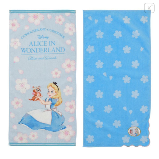 Japan Disney Store Face Towel Set - Alice in Wonderland : Sakura Blue - 1