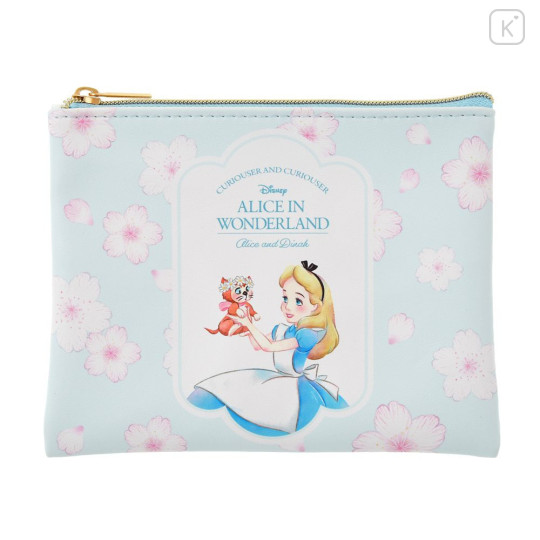 Japan Disney Store Flat Pouch - Alice in Wonderland : Sakura Blue - 1
