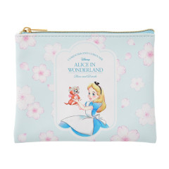 Japan Disney Store Flat Pouch - Alice in Wonderland : Sakura Blue