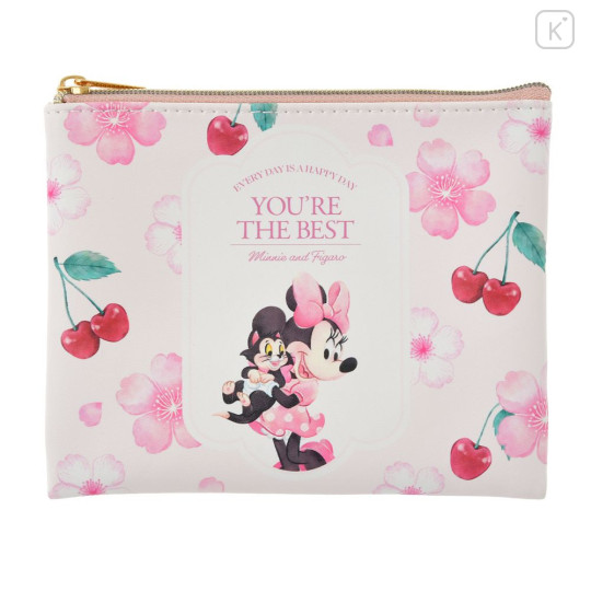 Japan Disney Store Flat Pouch - Minnie : Sakura Cherry You're The Best - 1